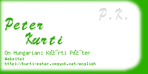 peter kurti business card